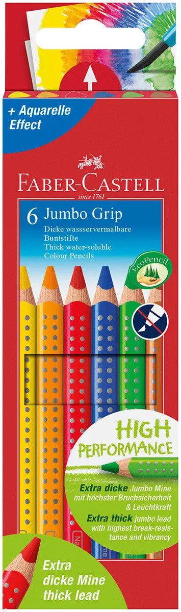 Faber-Castell GRIP 2001 Colour Pencils (Box of 6 Colours)