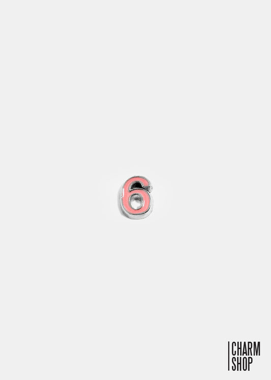 Pink Number 6 Locket Charm