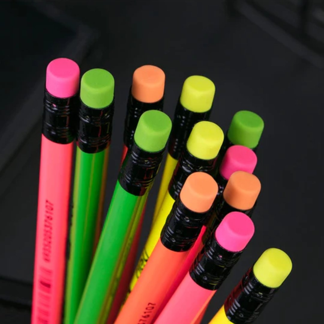 Deli Neon HB Wood Free Pencil Pack Of 12