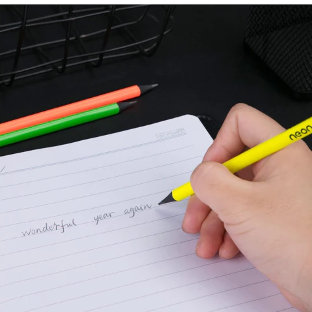 Deli Neon HB Wood Free Pencil Pack Of 12