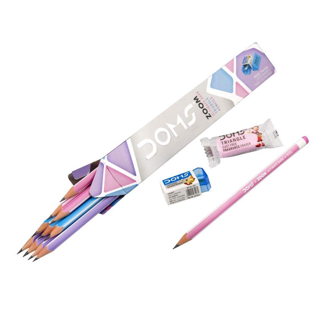 DOMS Zoom Triangle Pencils- Pack of 10