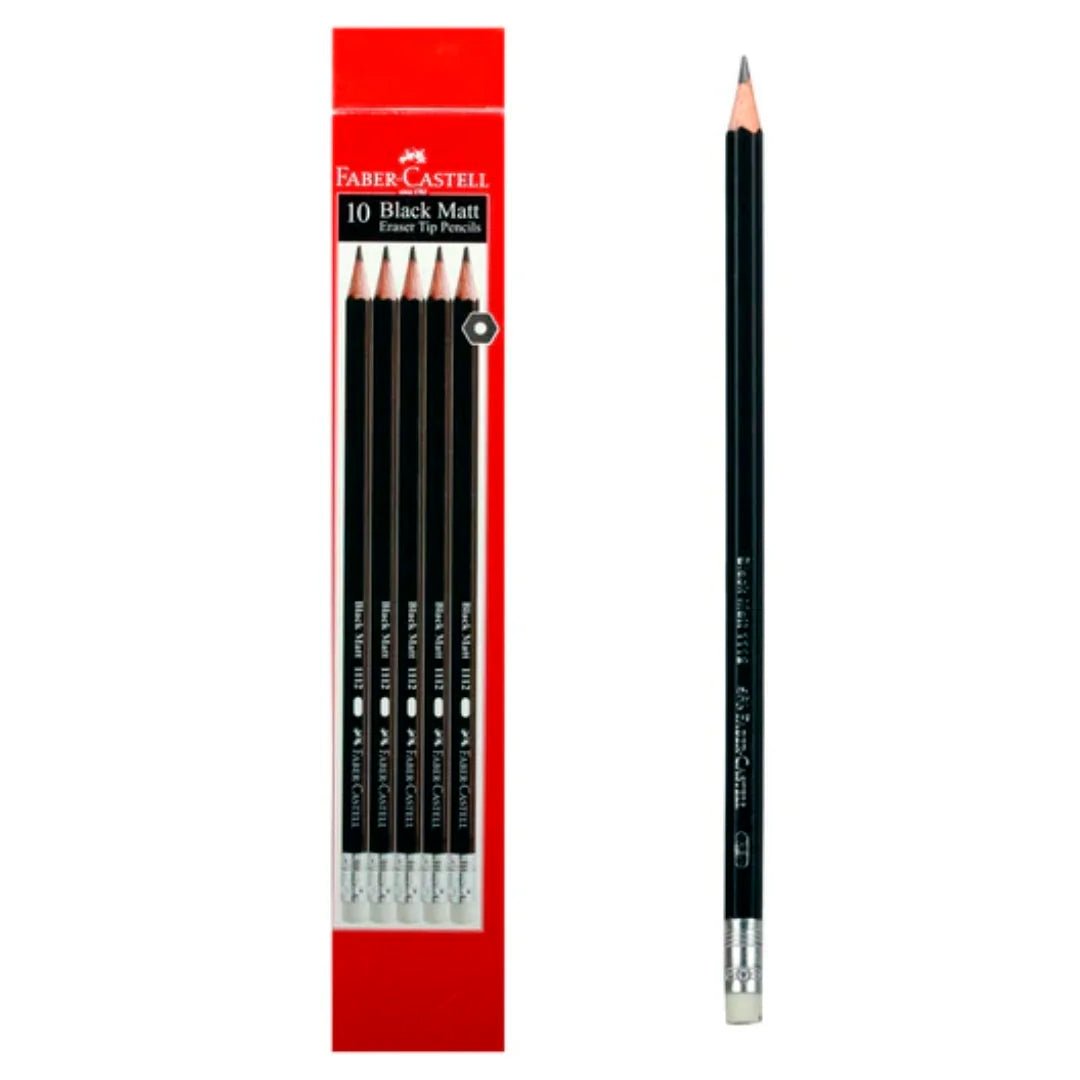 Faber Castell Black Lead Eraser Tip Pencils
